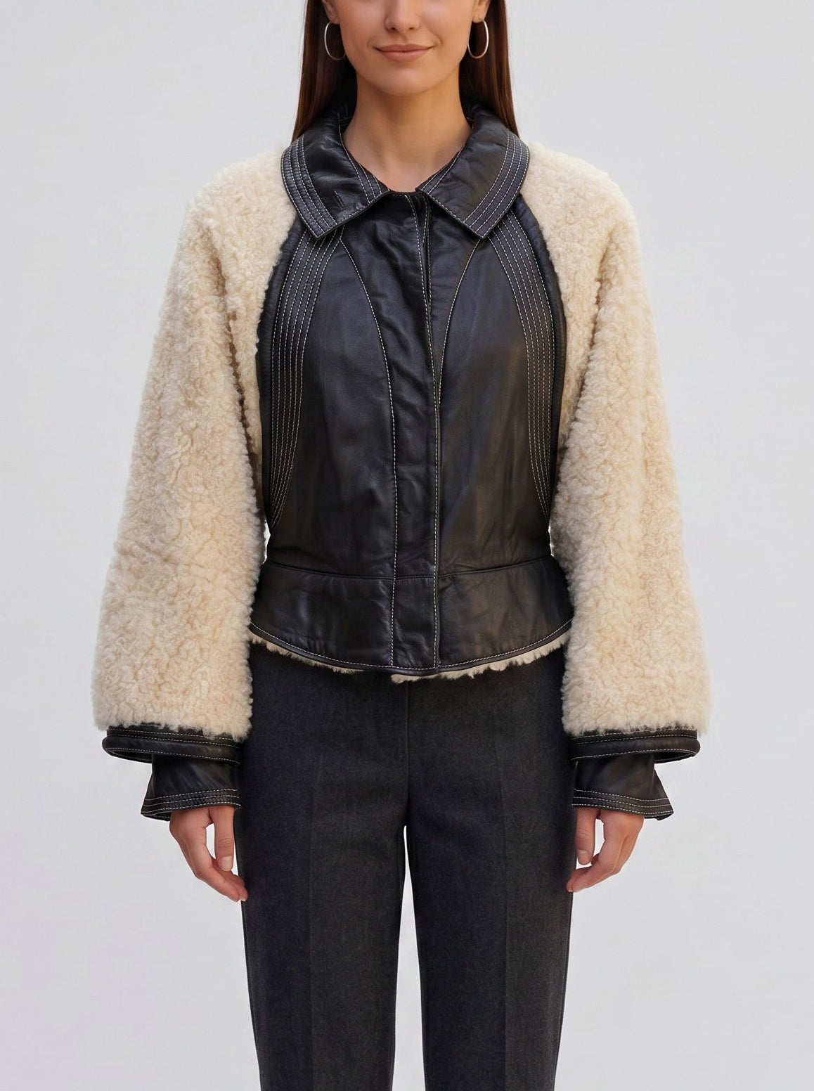 Gianfranco Ferré Jacket in Leather and Shearling wcv10043.11  Gianfranco Ferré 