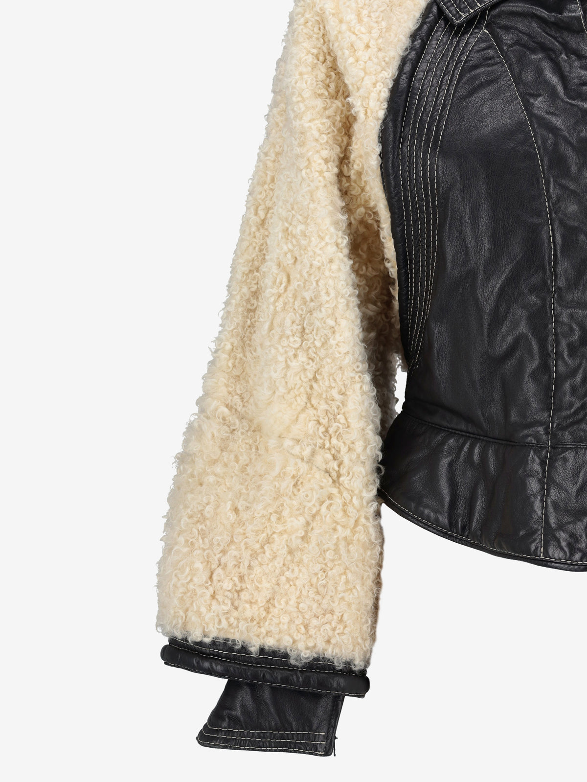 Gianfranco Ferré Jacket in Leather and Shearling wcv10043.11  Gianfranco Ferré 