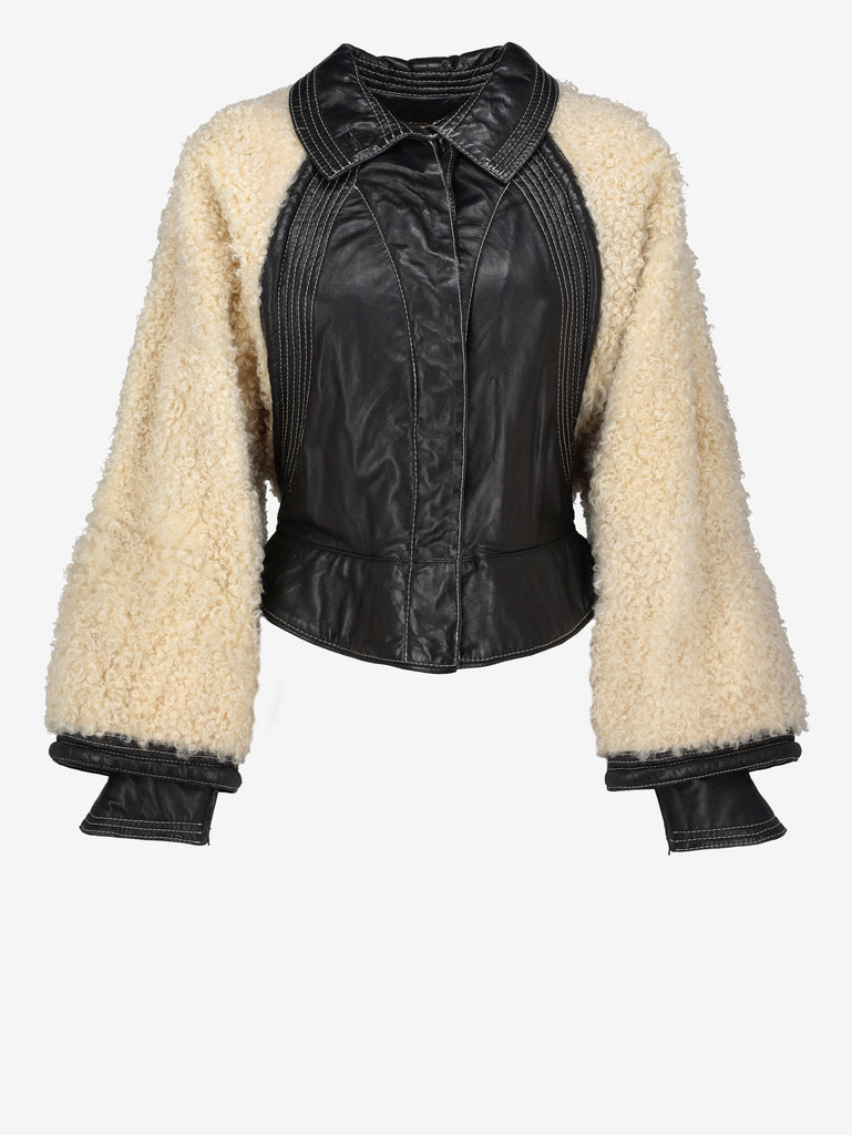 Gianfranco Ferré Jacket in Leather and Shearling wcv10043.11  Gianfranco Ferré 