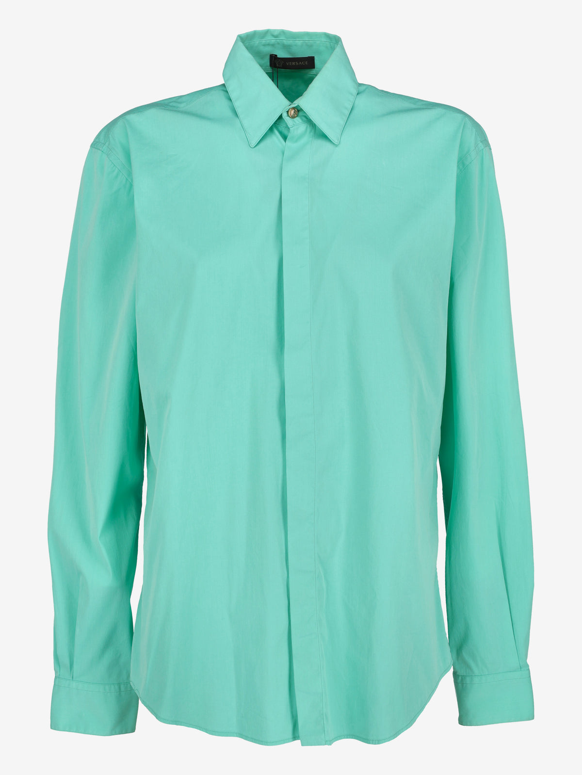 Versace Vintage Turquoise Cotton-Blend Shirt MR12926.13  Gianni Versace 