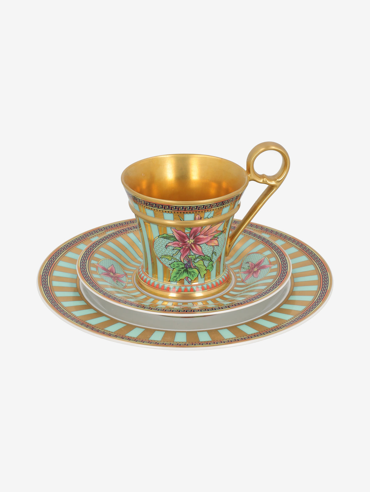 Rosenthal Meets Versace "Floral Elegy" 3-Piece Porcelain Coffee / Tea Set MR12926.40.2  Gianni Versace 