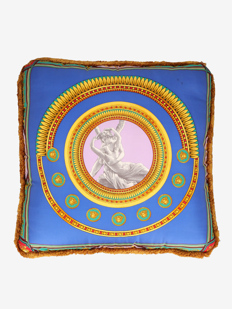 Versace Oversized Multicolour Silk Cushion with Decorative Fringes MR12926.47  Gianni Versace 
