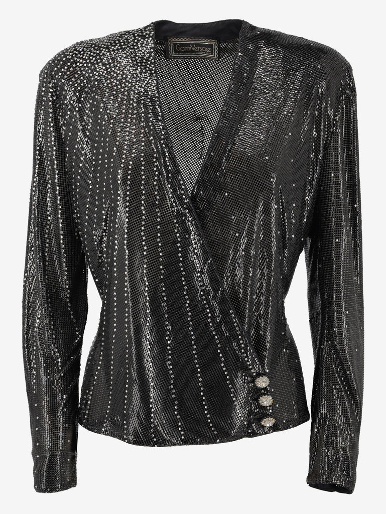 Gianni Versace Couture Metallic Knit Blouse W04032025_25  Gianni Versace 