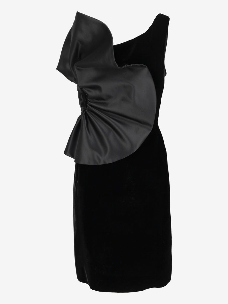 Giorgio Armani One-Shoulder Velvet Dress W27526.166  Giorgio Armani 
