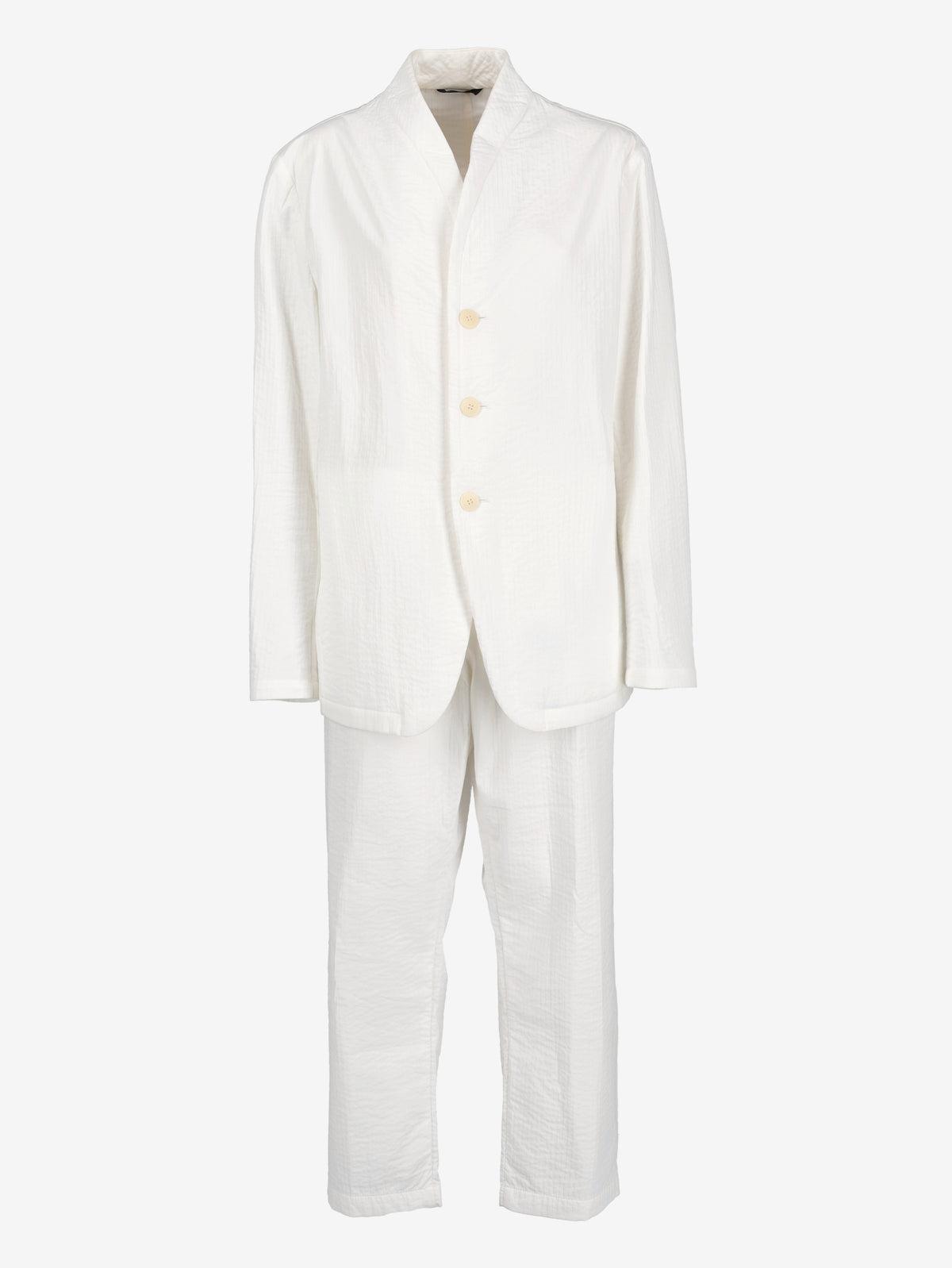 Giorgio Armani Vintage White Suit with Mandarin Collar Jacket W290926.1  Giorgio Armani 