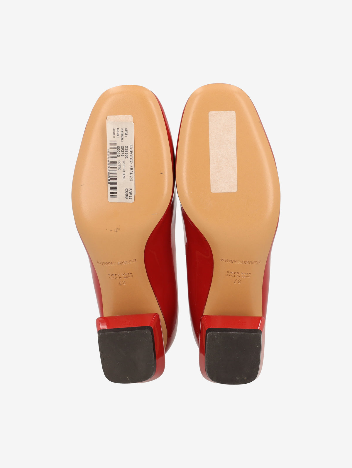 Emporio Armani Red Patent Leather Low-Heel Shoes W7926.13  Giorgio Armani 
