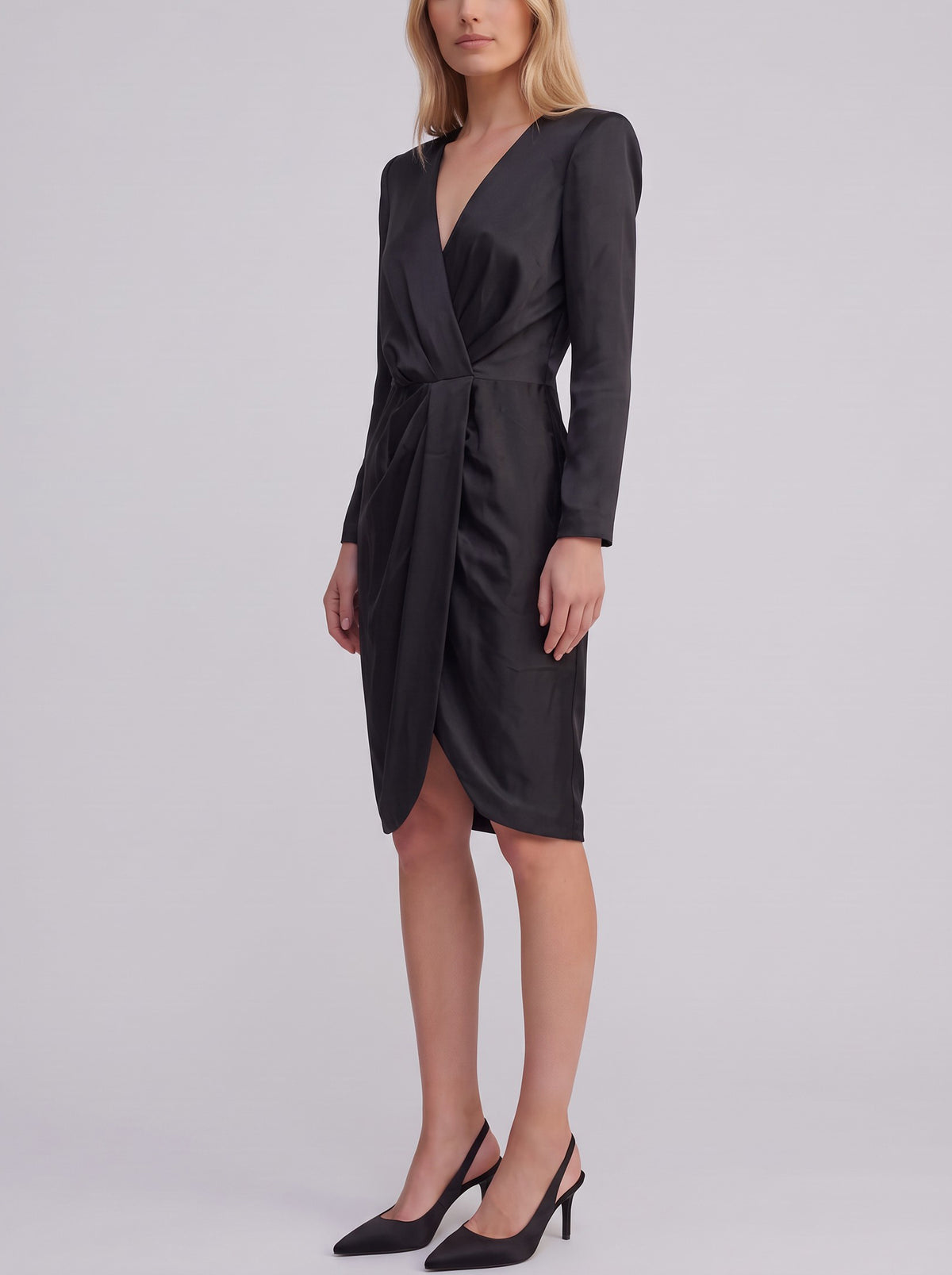 Givenchy Black Wrap-Effect Mini Dress W2926.11  Givenchy 