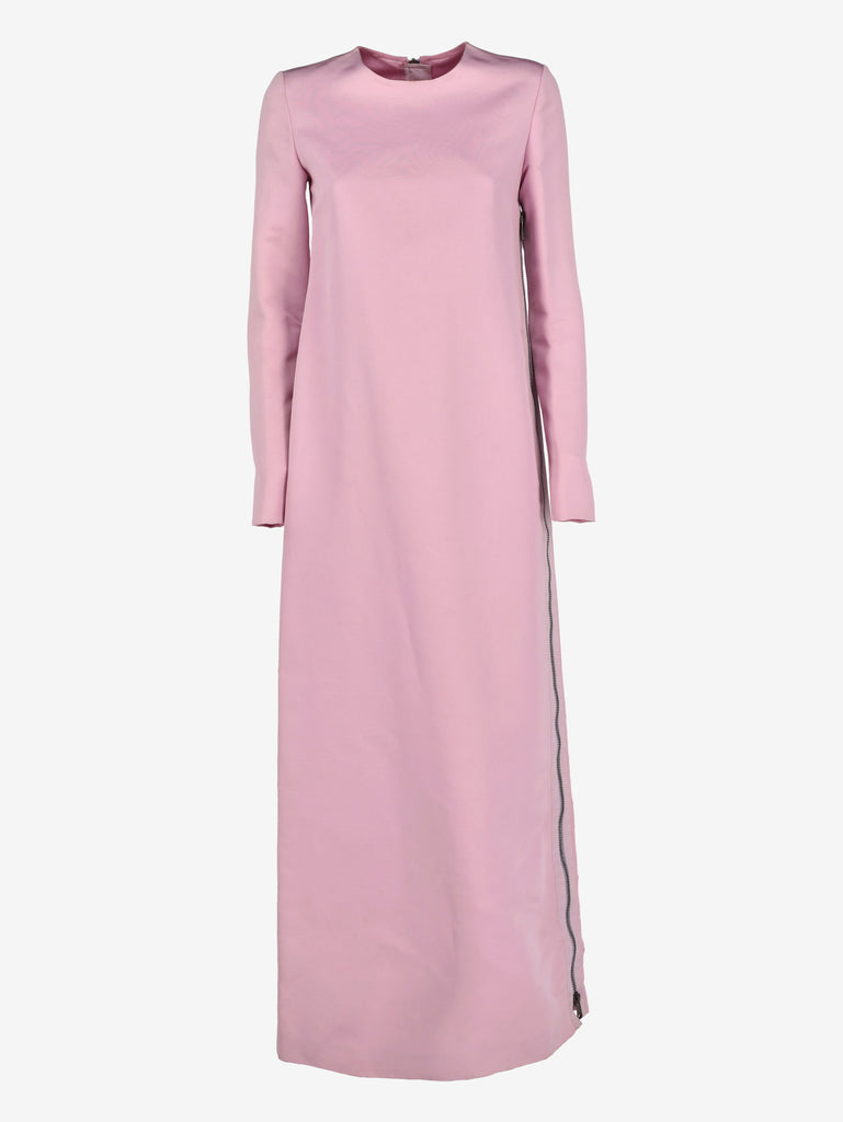 Gucci Structured Long Cady Dress in Dusty Pink with Side Zip AR119  Gucci 