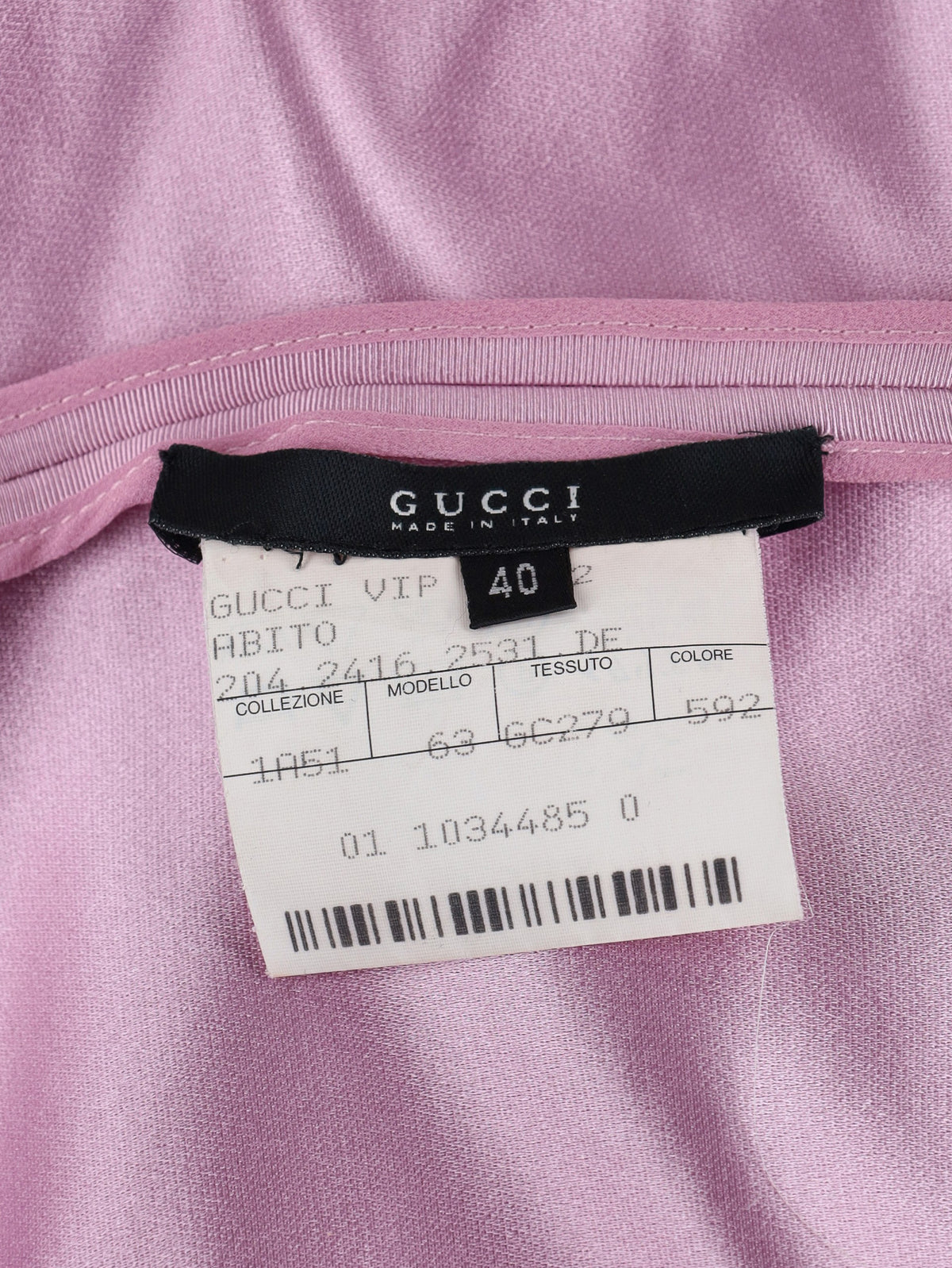 Gucci Structured Long Cady Dress in Dusty Pink with Side Zip AR119  Gucci 