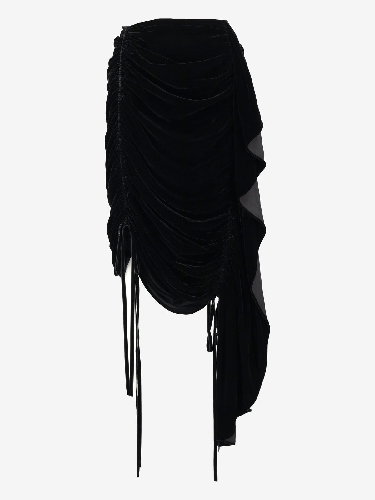 Gucci Asymmetric Velvet Lace-Up Skirt W29092026.2  Gucci 