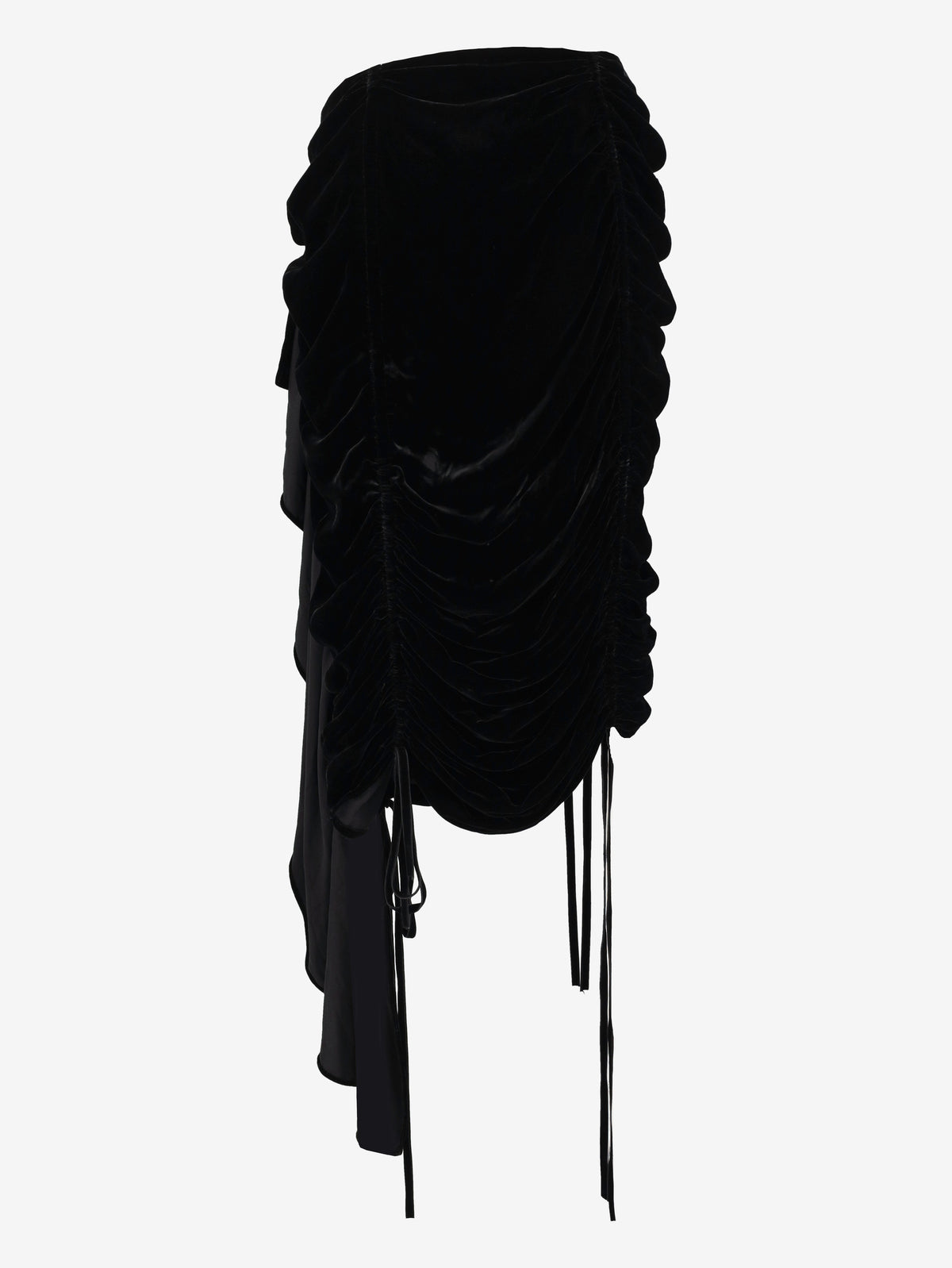 Gucci Asymmetric Velvet Lace-Up Skirt W29092026.2  Gucci 