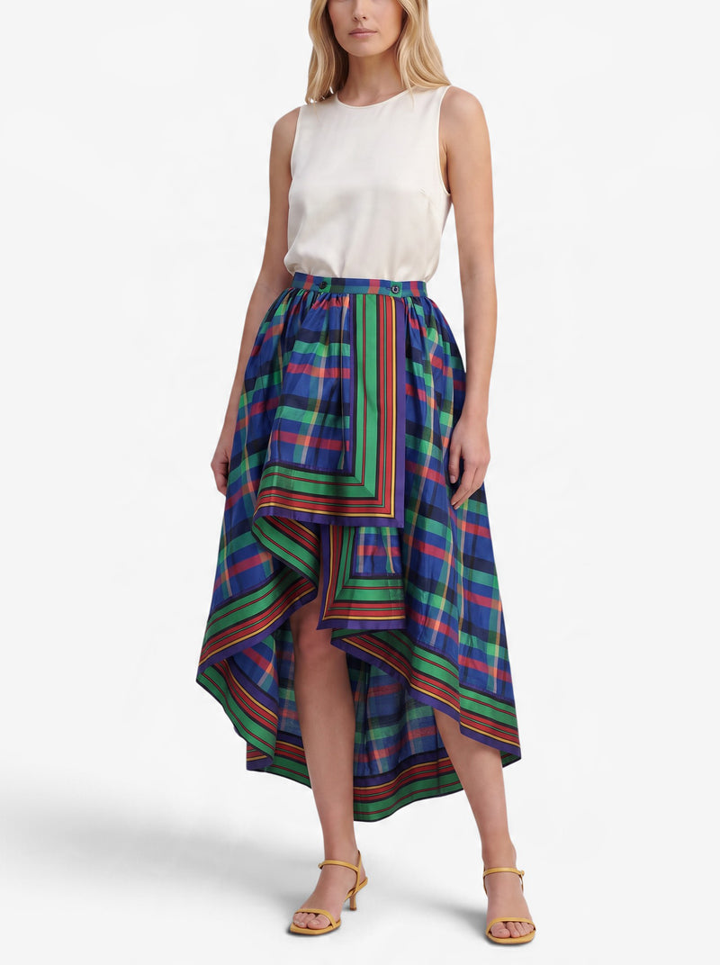 Guy Laroche Vintage Multicolour Asymmetric Check Skirt W191026.15  Guy Laroche 