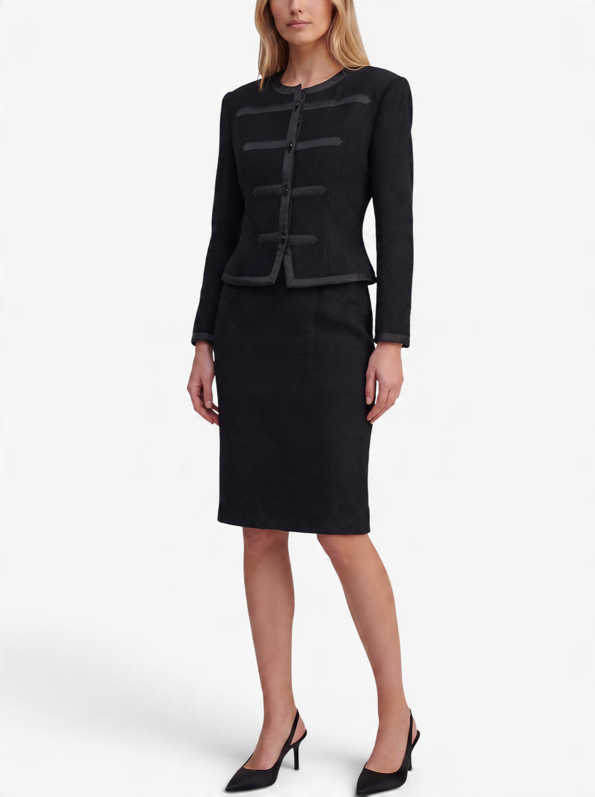 Guy Laroche Vintage Black Wool Skirt Suit W191026.9  Guy Laroche 