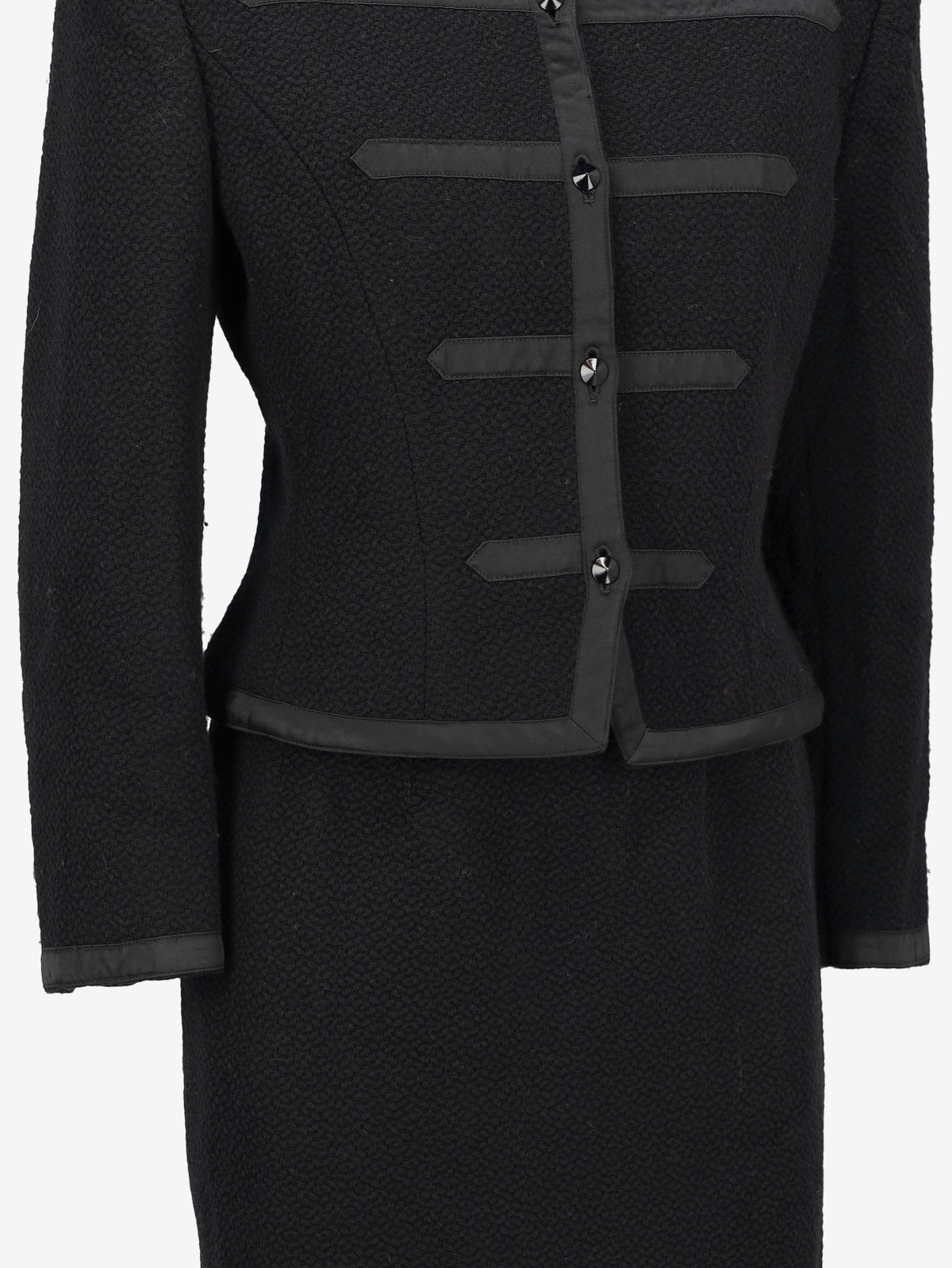 Guy Laroche Vintage Black Wool Skirt Suit W191026.9  Guy Laroche 