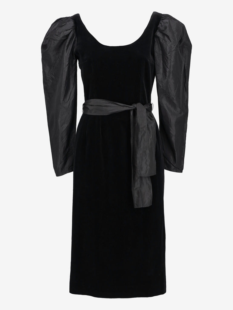Guy Laroche Black Velvet-Effect Midi Dress W2926.4  Guy Laroche 