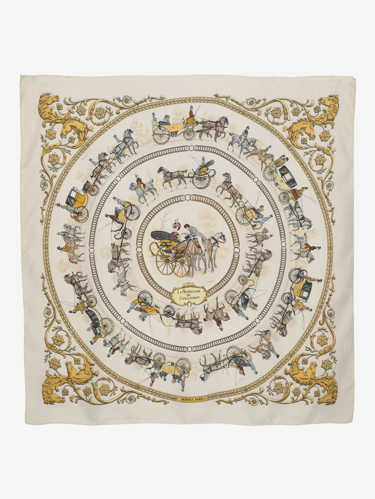 Hermès Equestrian Silk Scarf by Ledoux W150626.34  Hermès 