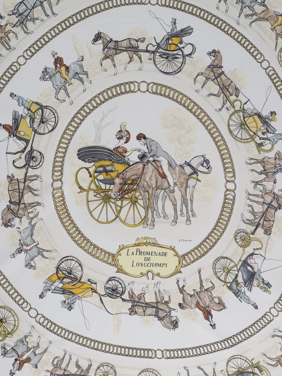 Hermès Equestrian Silk Scarf by Ledoux W150626.34  Hermès 
