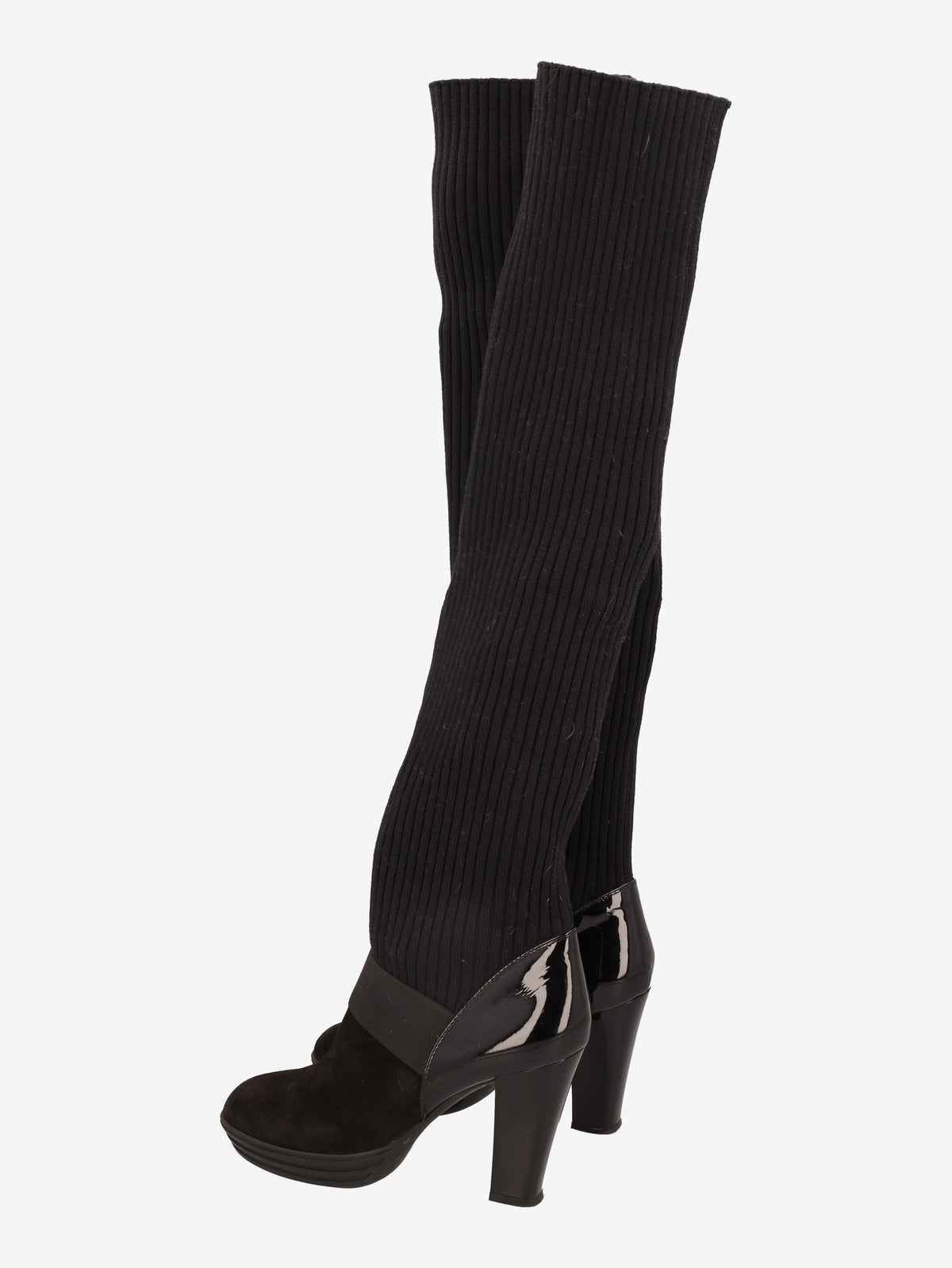 Hogan Knit & Leather High-Heel Boots W6826.8  Hogan 