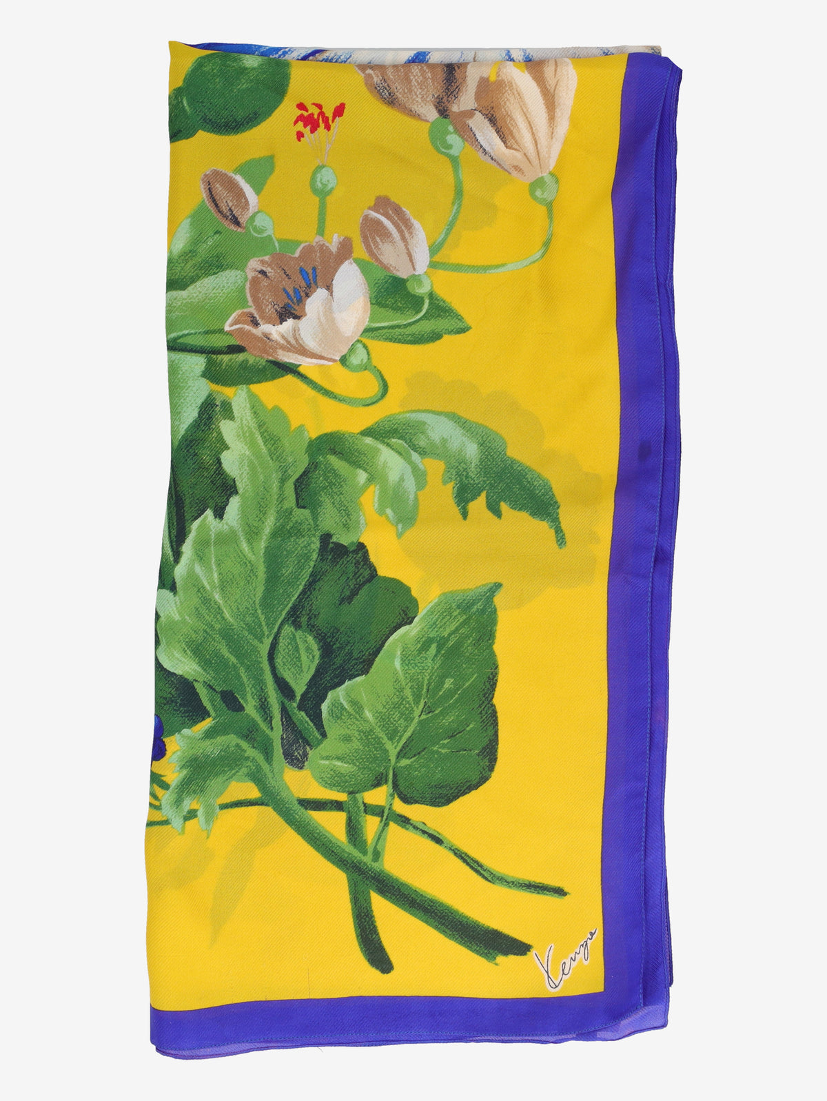 Kenzo Floral Bouquet Print Square Scarf W27526.66  Kenzo 