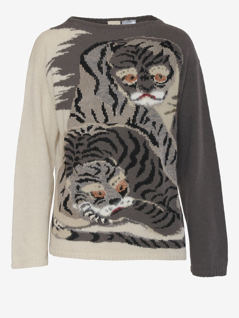 Krizia Hyena Embroidery Sweater CVM21.90.32D-1  Krizia 