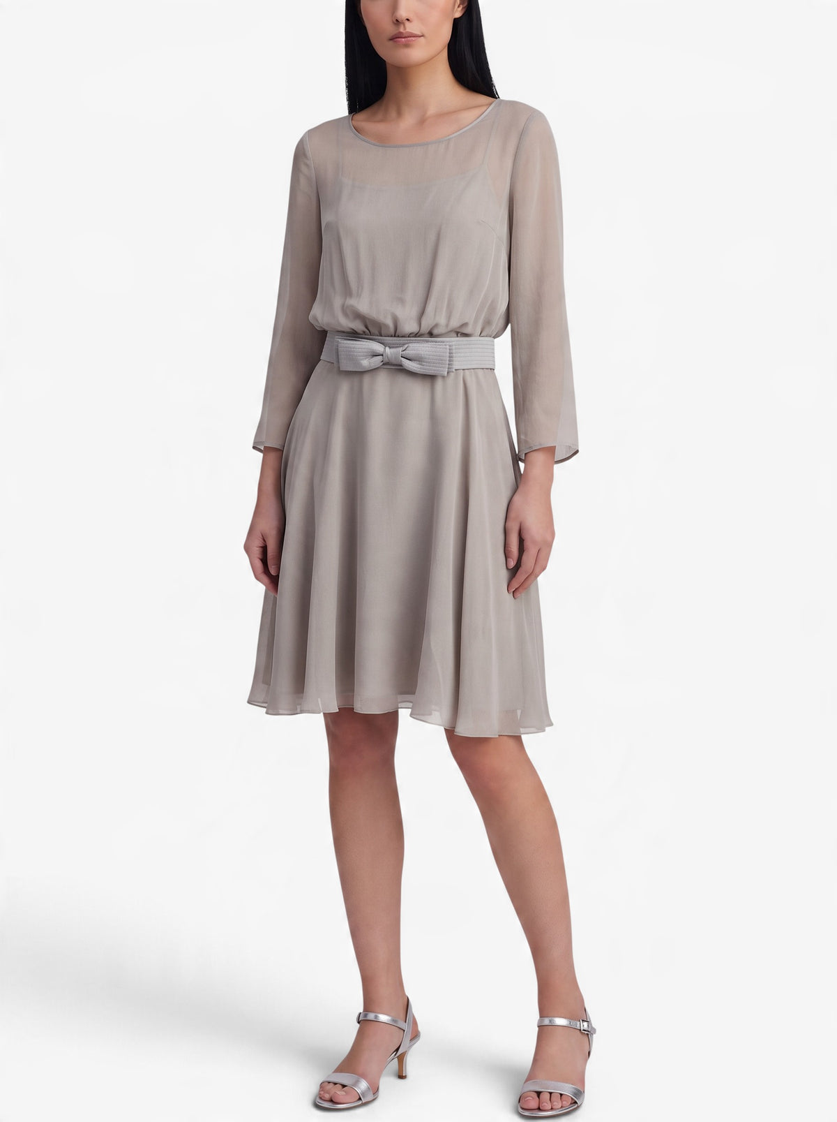 Louis Féraud Layered Midi Dress with Bow Belt W191026.34  Louis Feraud 