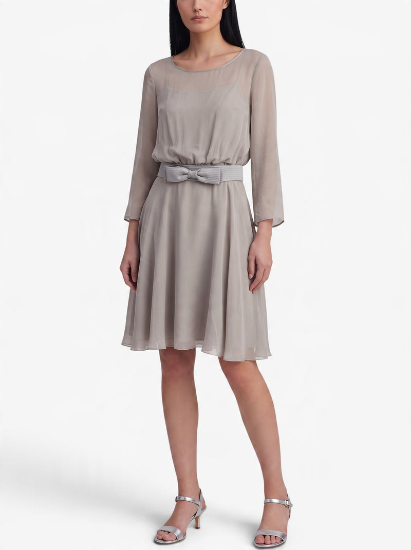 Louis Féraud Layered Midi Dress with Bow Belt W191026.34  Louis Feraud 