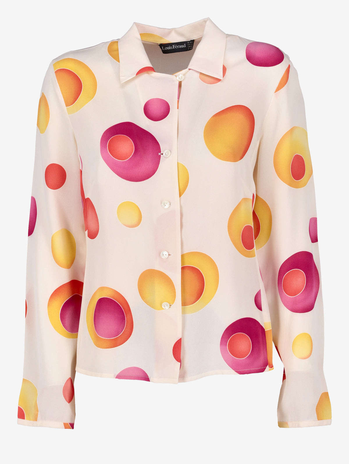Louis Féraud Silk Shirt with Multicolored Circle Print W7426.10  Louis Feraud 