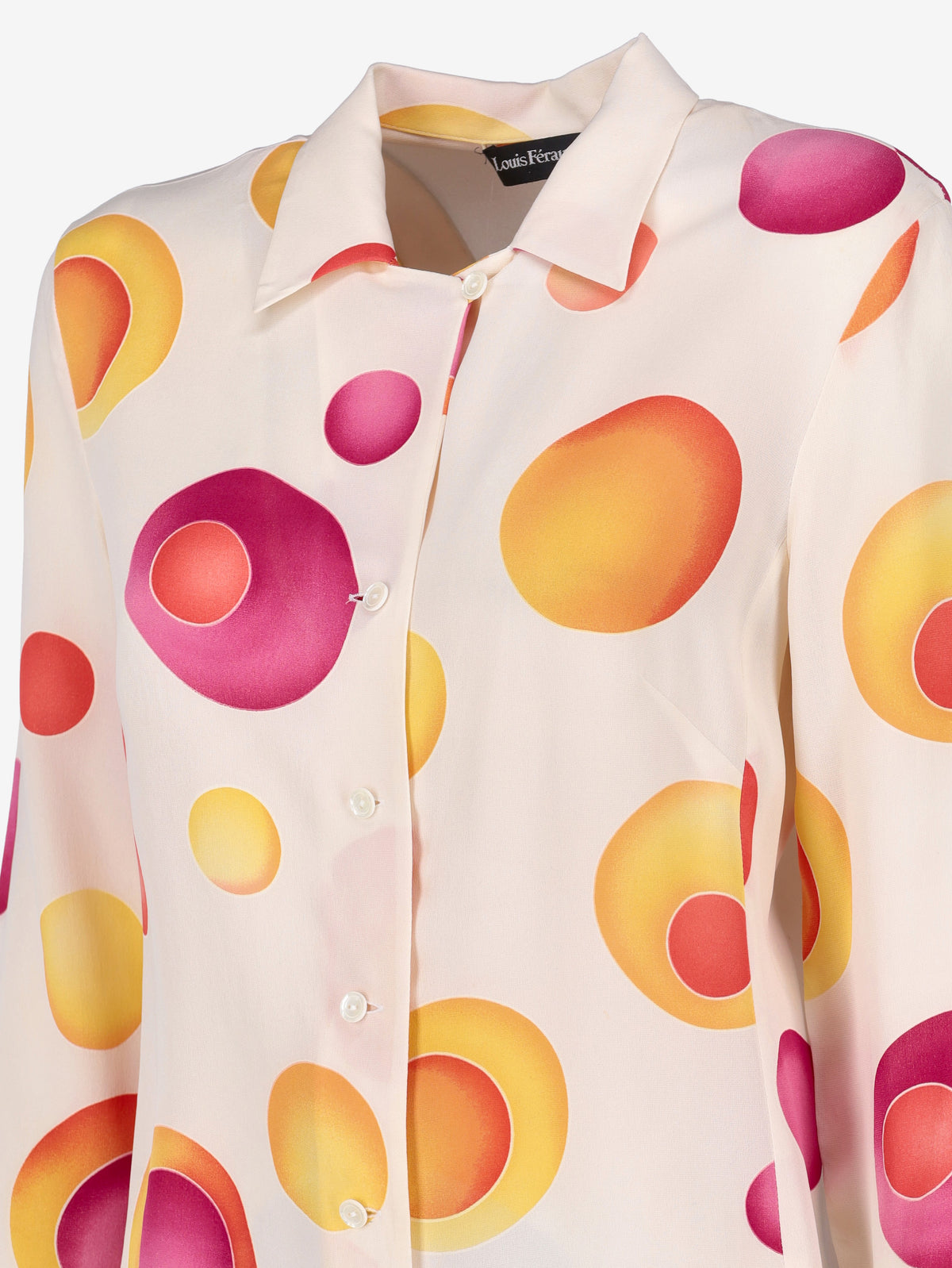 Louis Féraud Silk Shirt with Multicolored Circle Print W7426.10  Louis Feraud 