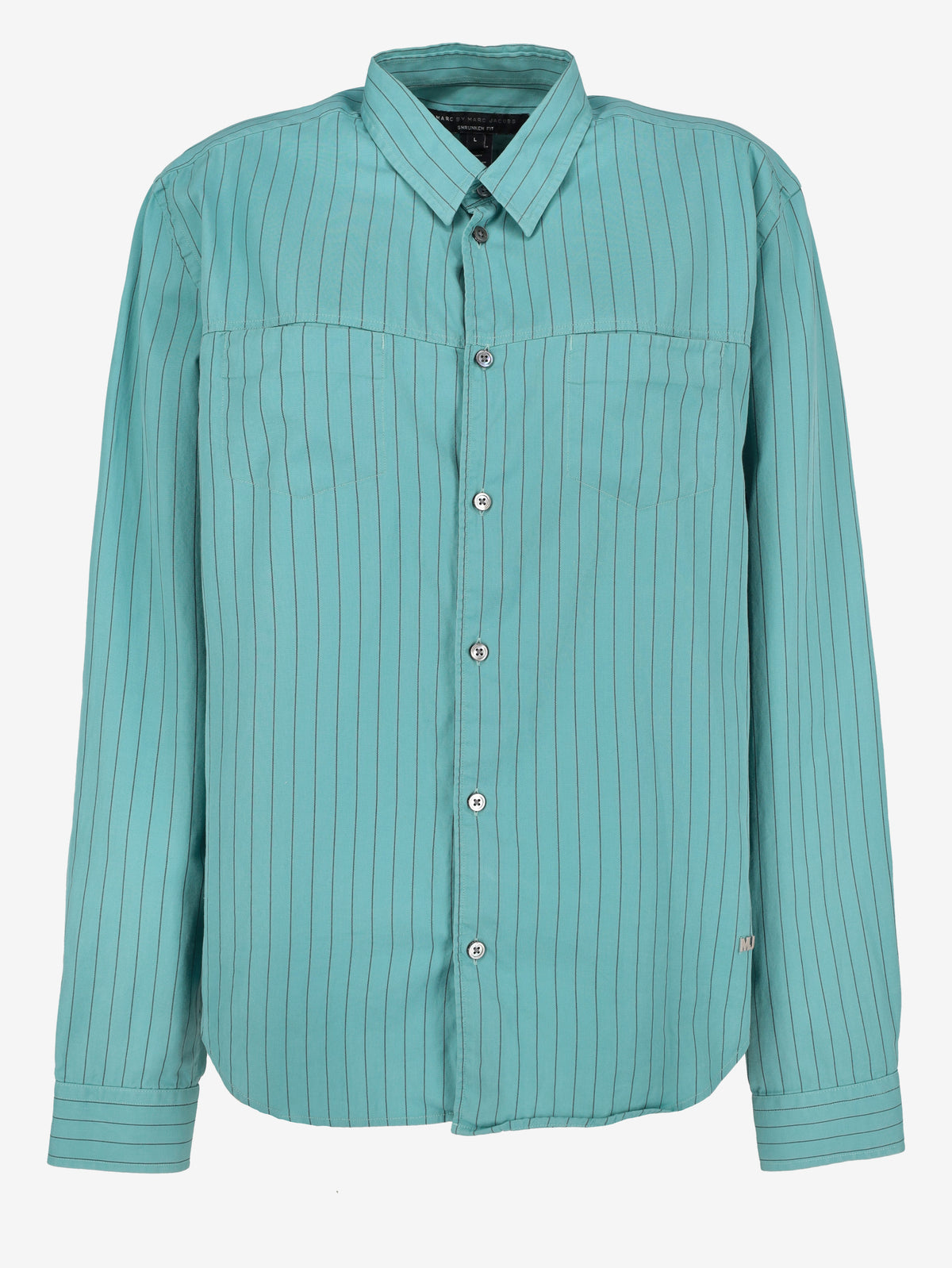 Marc by Marc Jacobs Turquoise Striped Shirt W051026.2  Marc by Marc Jacobs 