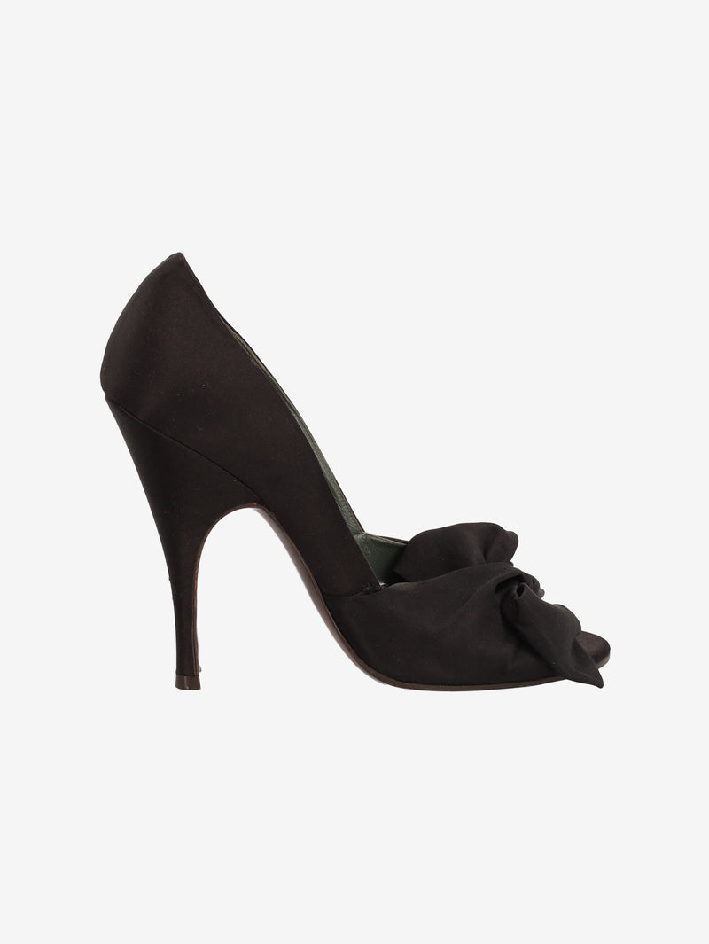 Marc Jacobs Black Satin Bow Mules W2926.49  Marc Jacobs 