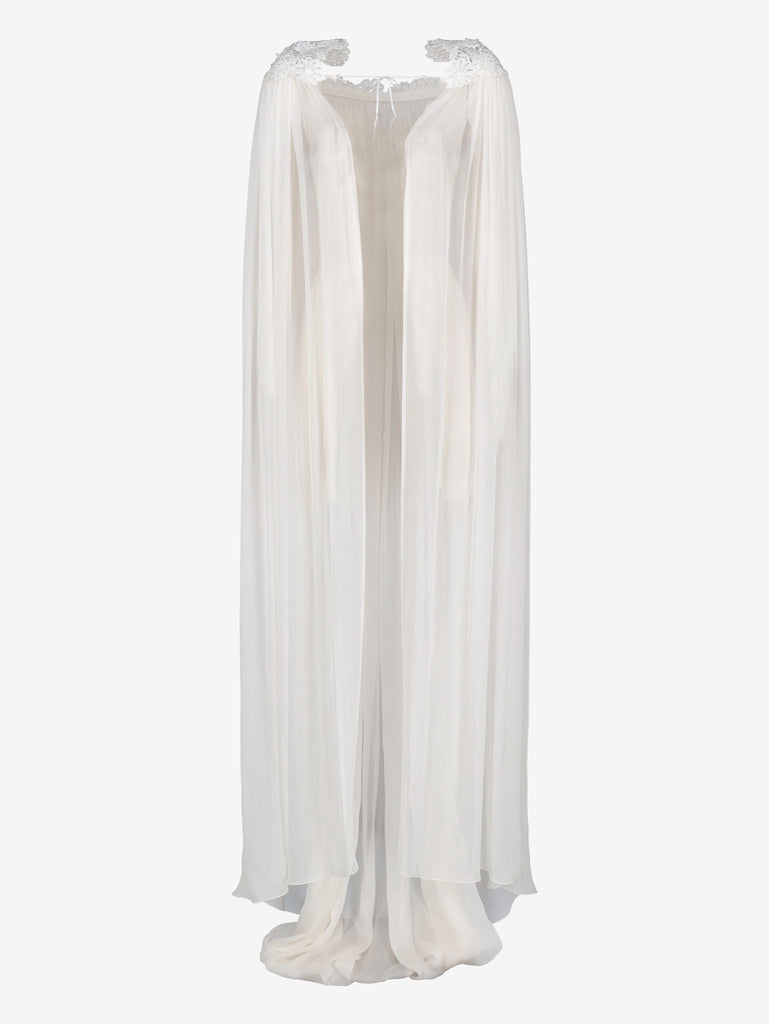 Vintage Sheer Tulle Bridal Cape with Lace Detail W5102026.1  Vintage 