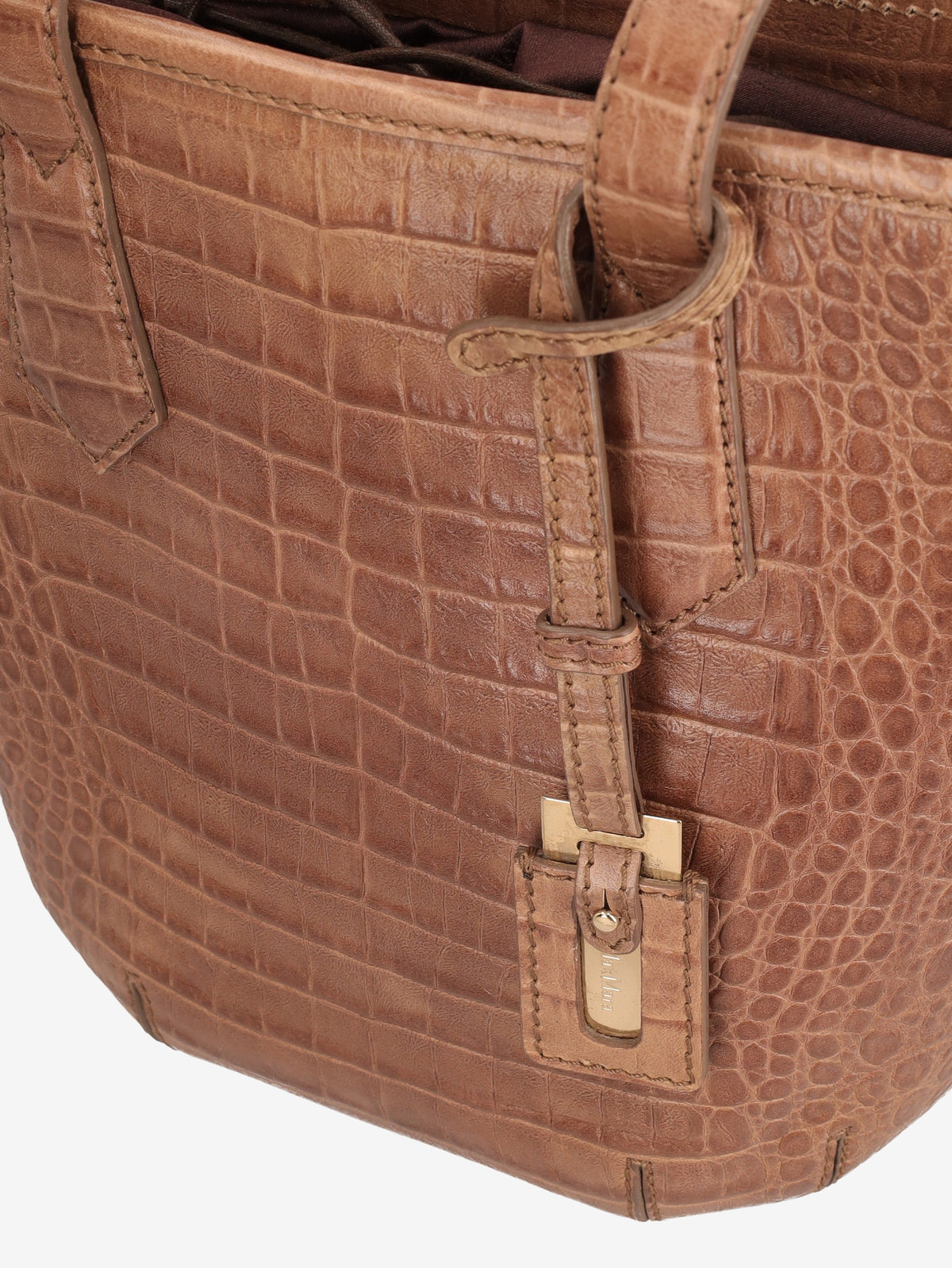 Max Mara Crocodile-Effect Leather Bucket Bag W7926.9  Max Mara 