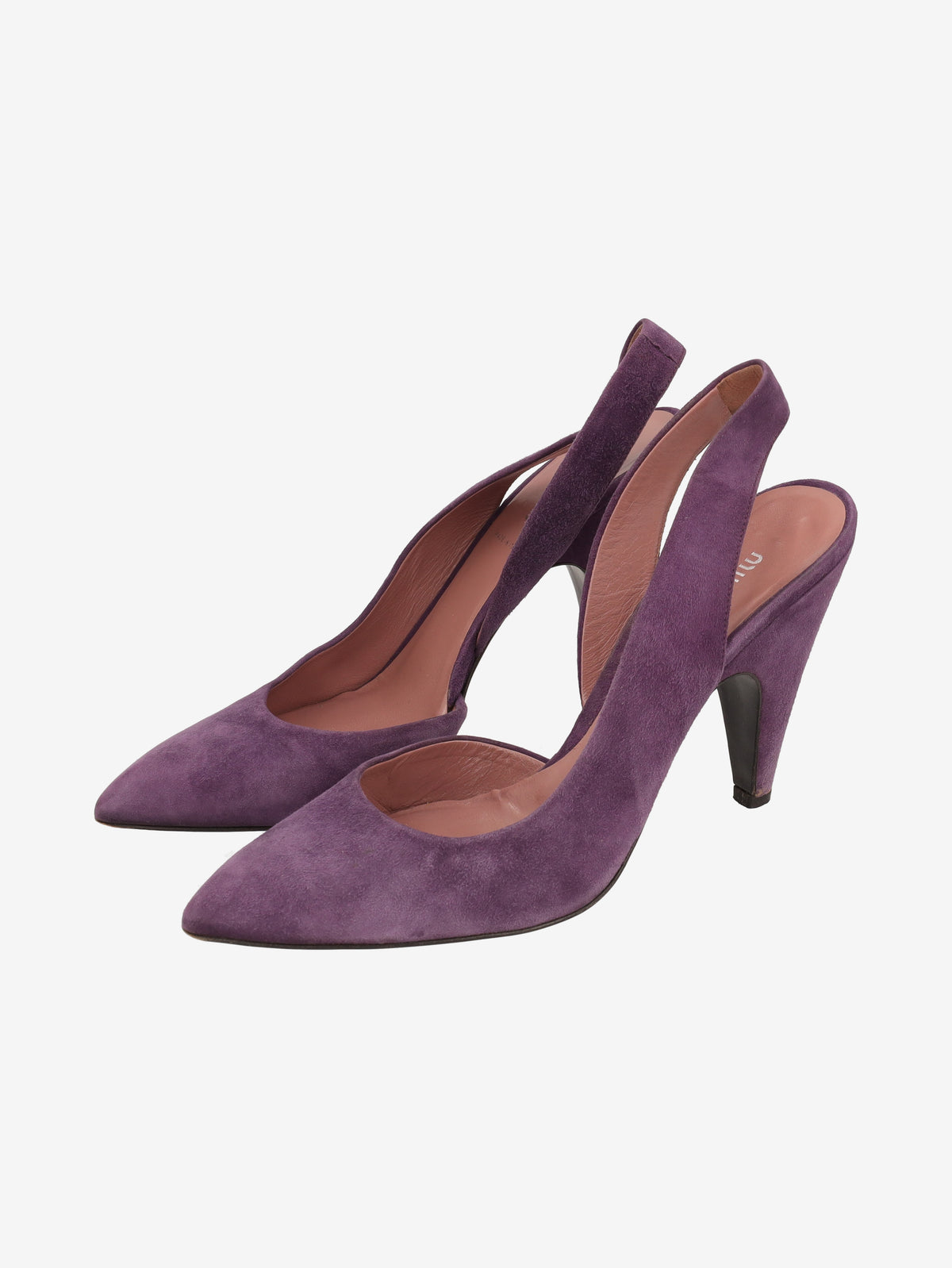 Miu Miu Purple Suede Pointed-Toe Heels W2926.48  Miu Miu 