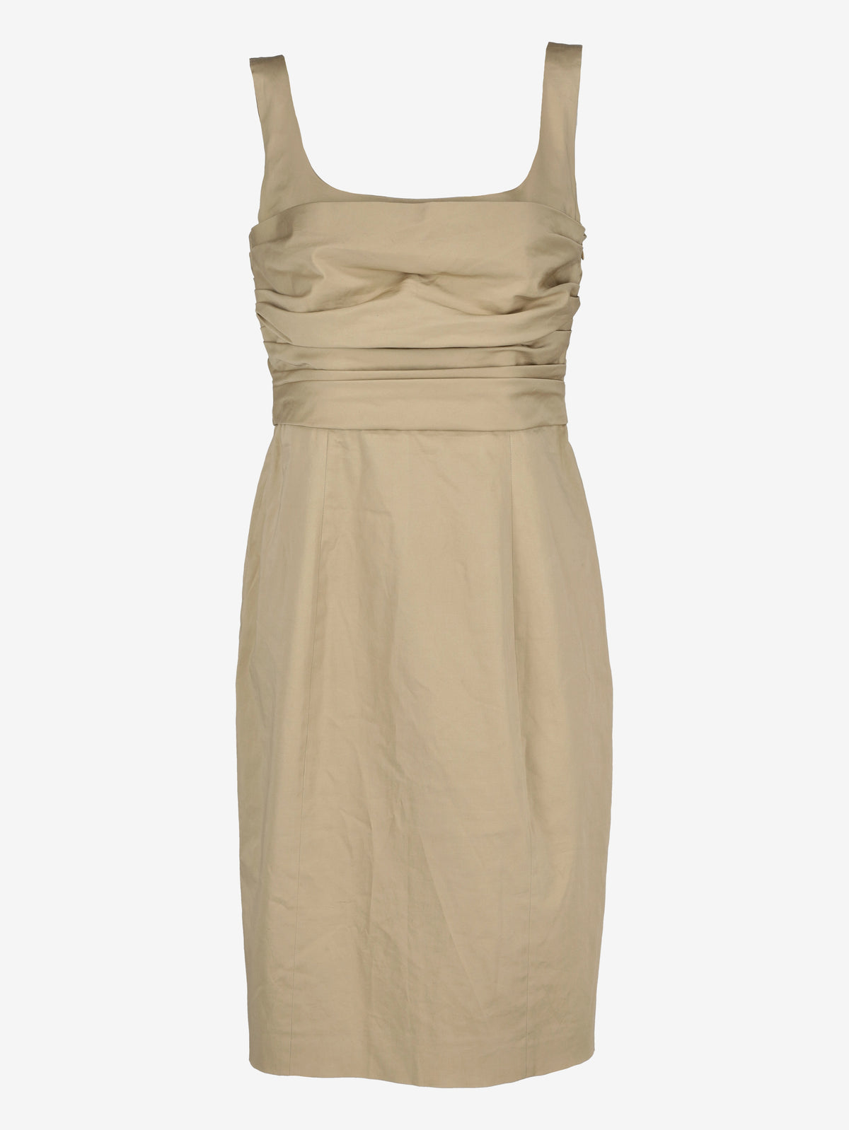 Moschino Cheap and Chic Beige Cotton Midi Dress W191026.27  Moschino 