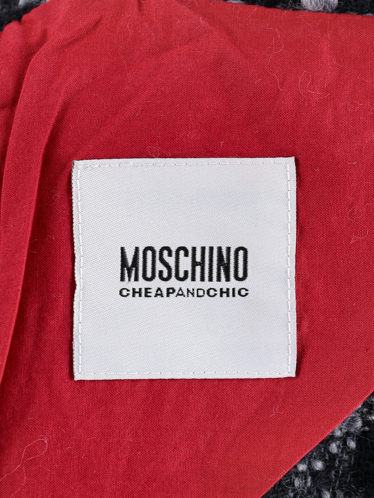 Moschino Cheap and Chic Cropped Wool-Blend Check Jacket W191026.28  Moschino 