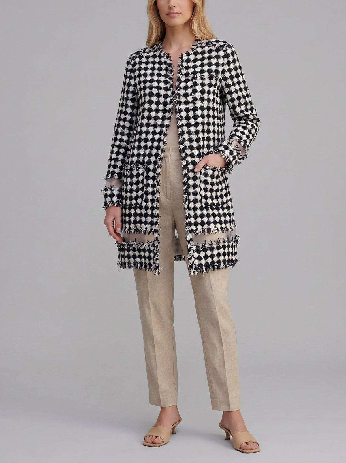 MSGM Checkered Lightweight Coat CVM26.6.147  MSGM 