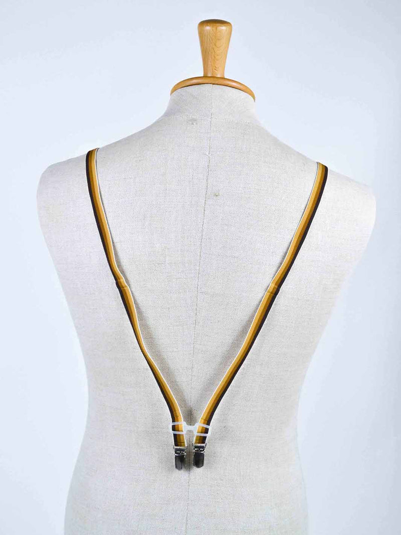 1970s striped thin suspenders in shades of brown W22030635  Vintage 