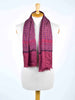 1970s men burgundy silk-blend scarf with graphic pattern W22030638  Vintage 