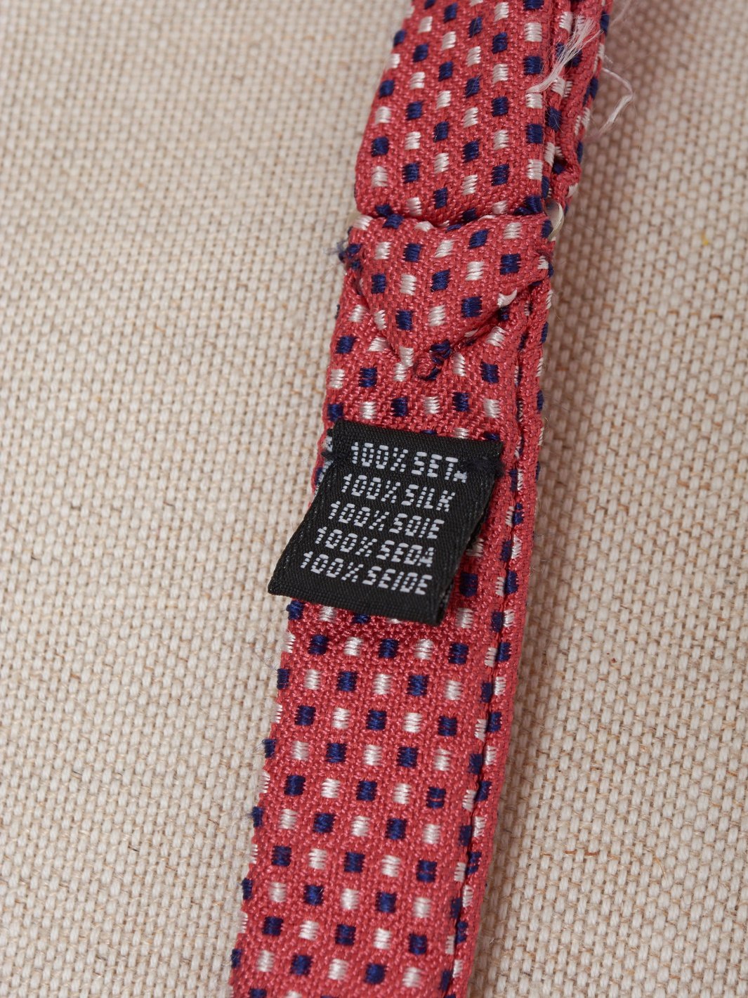 Check print silk bow tie, 1980 W22061007  Vintage 