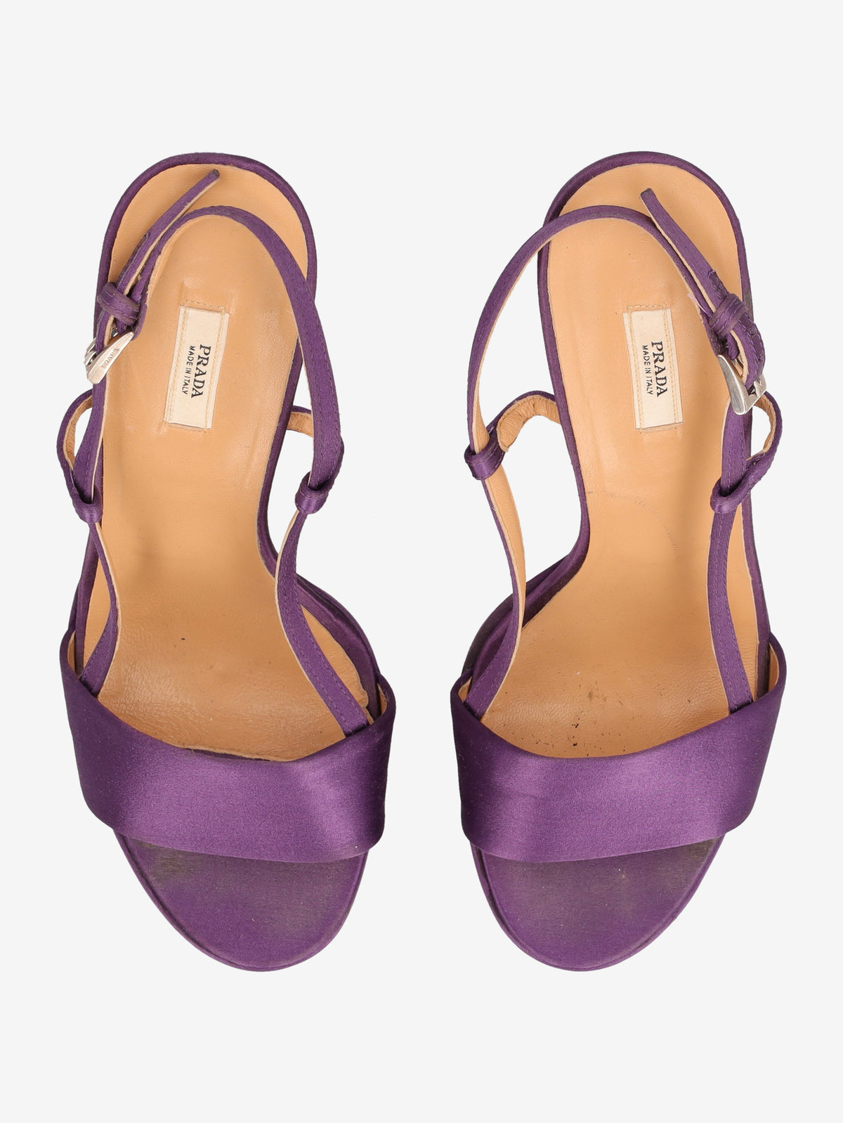 Prada Purple Satin Platform Sandals W191026.1  Prada 