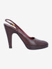 Prada Brown Leather Slingback Heels W191026.2  Prada 