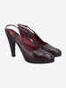 Prada Brown Leather Slingback Heels W191026.2  Prada 
