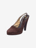 Prada Brown Suede Slingback Heels W191026.3  Prada 