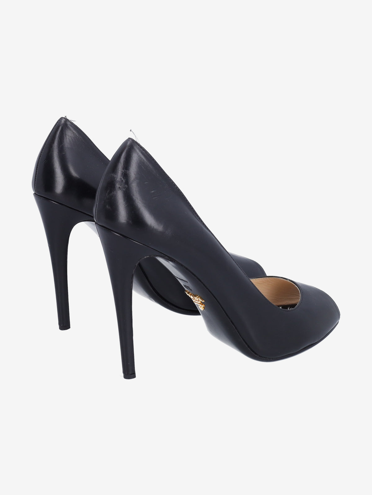 Prada Classic Black Leather Peep-Toe Pumps W191026.4  Prada 