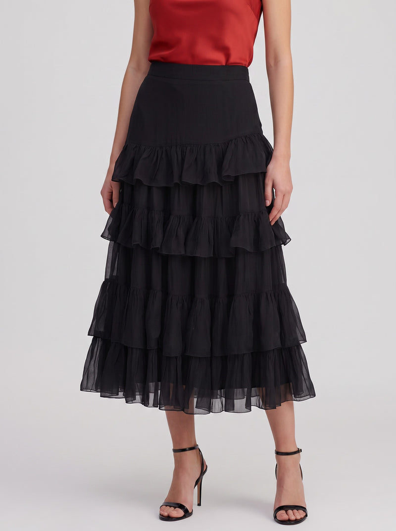 Prada Lightweight Ruffled Long Skirt W2926.28  Prada 