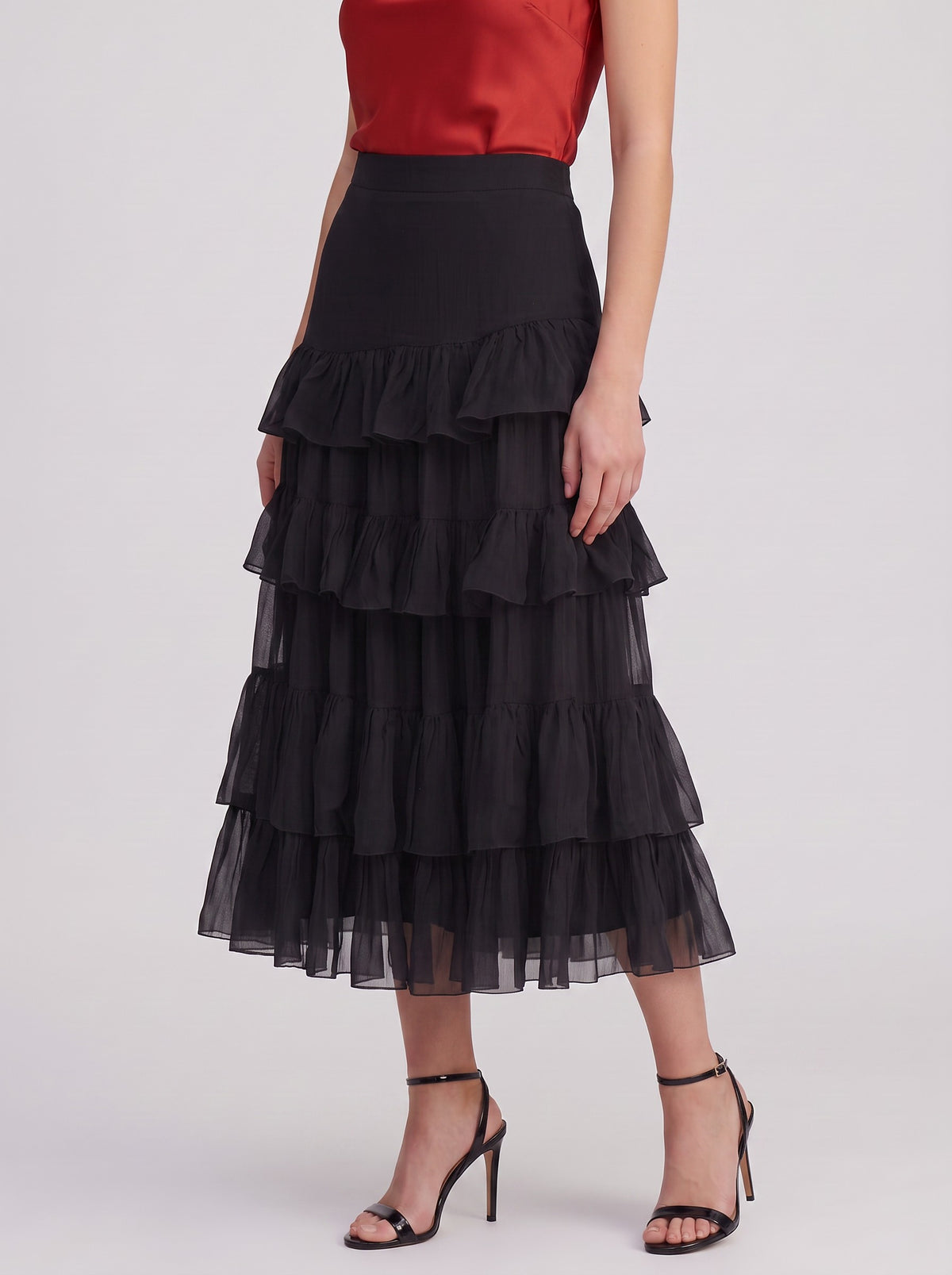 Prada Lightweight Ruffled Long Skirt W2926.28  Prada 