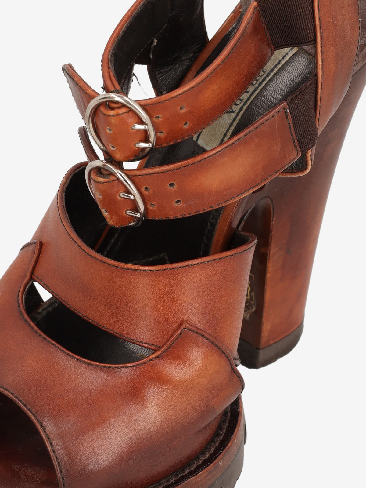 Prada FW2013 Distressed Leather High-Heel Sandals W6826.11  Prada 