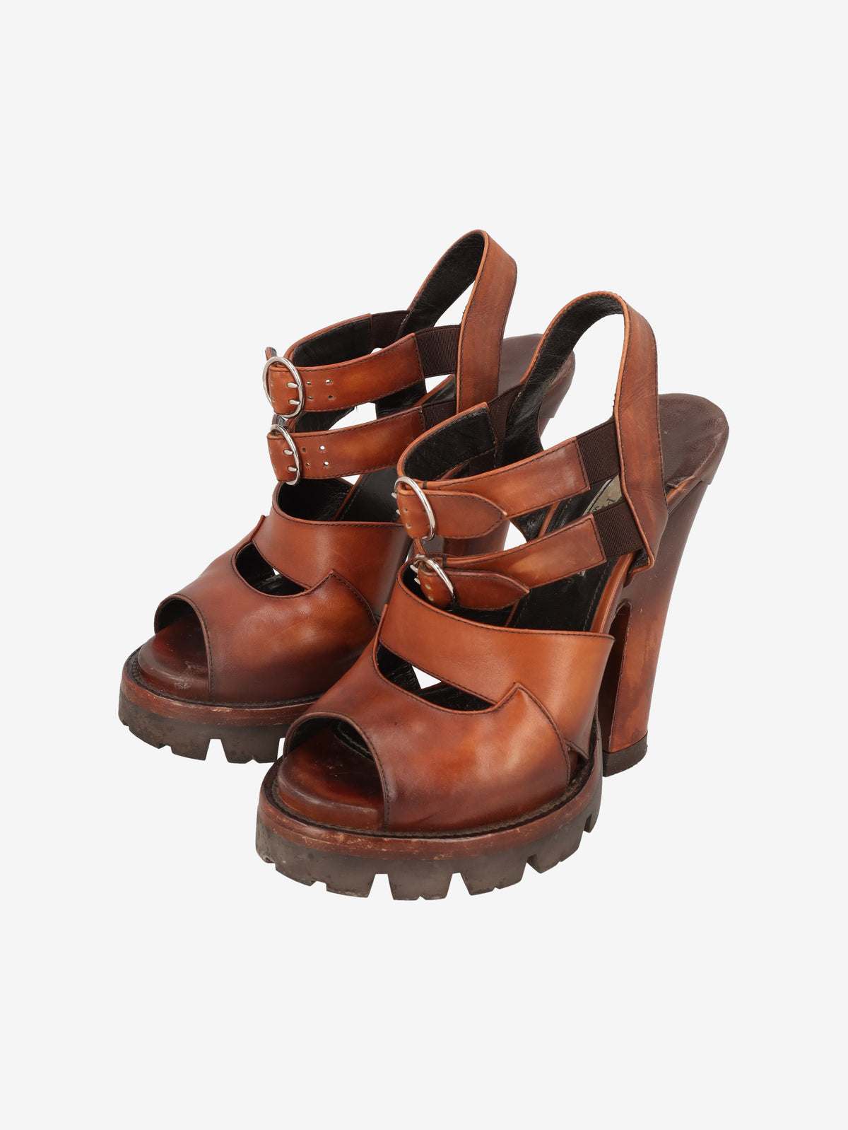 Prada FW2013 Distressed Leather High-Heel Sandals W6826.11  Prada 