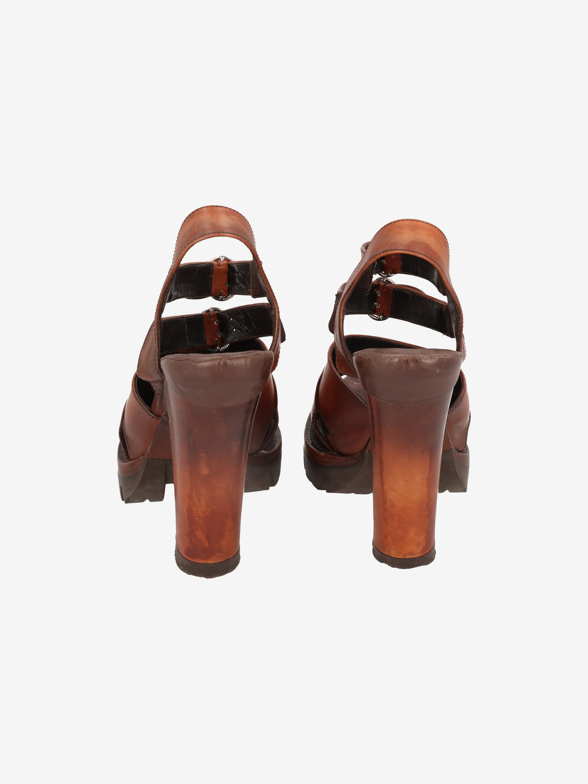 Prada FW2013 Distressed Leather High-Heel Sandals W6826.11  Prada 