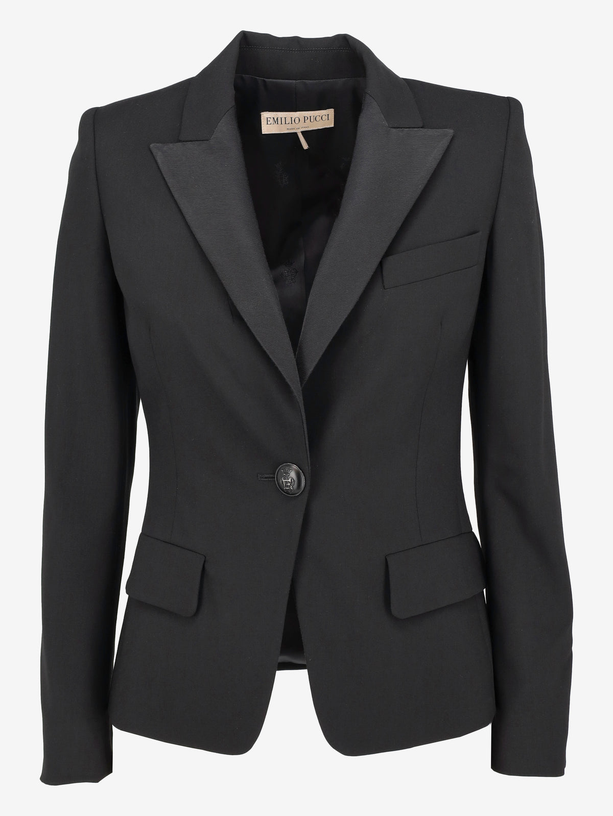 Emilio Pucci Classic Black Blazer with Decorative Metal Button 19102026.3  Pucci 